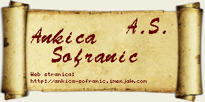 Ankica Sofranić vizit kartica